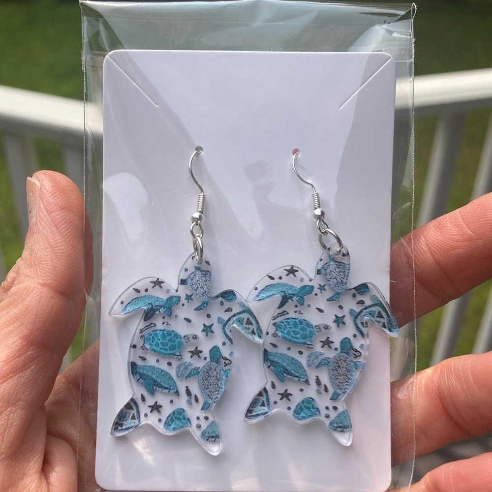 Handmade “Sea Turtle” earrings.